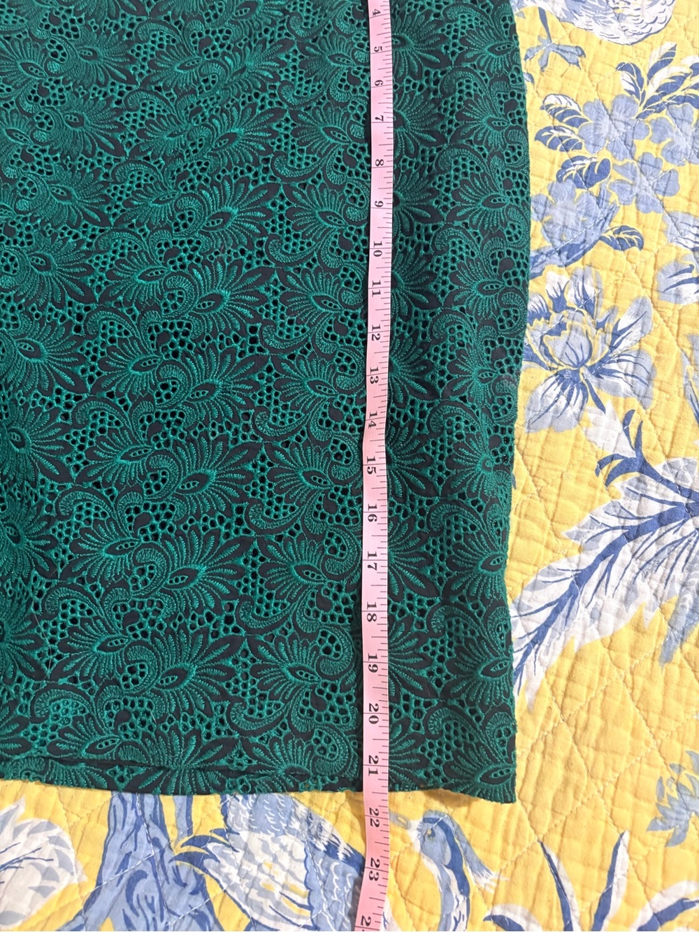 LOFT Teal Lace Overlay Pencil Skirt - Picture 5 of 9